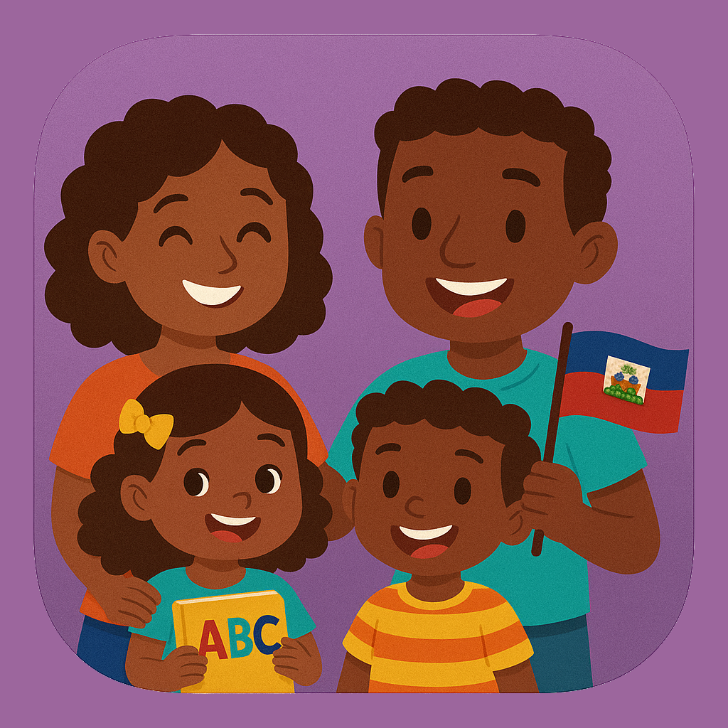 Boy with globe highlighting Haiti